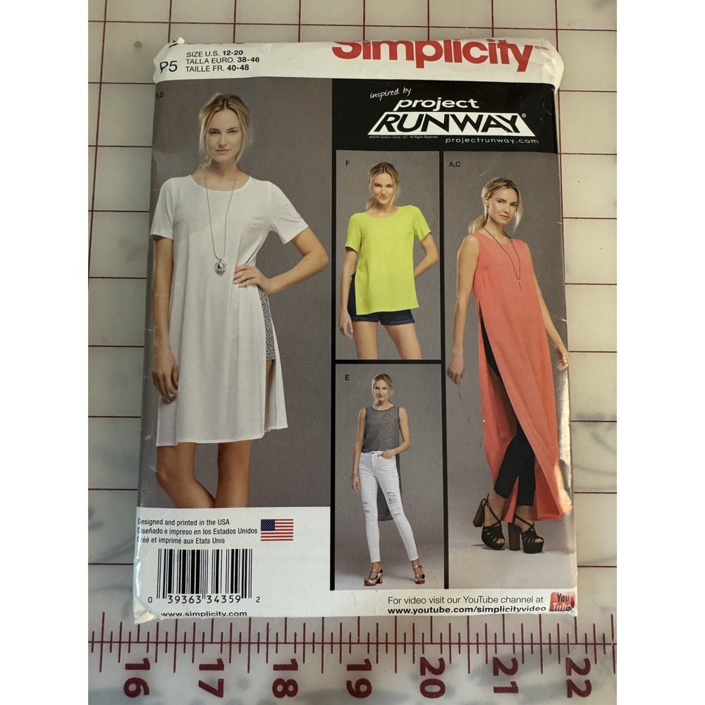Simplicity Sewing Pattern S0879 Project Runway Tunic Shorts Leggings Sz 4-12 UC
